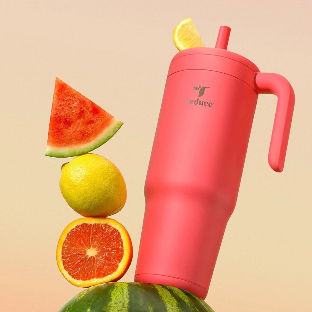 40 OZ REDUCE Brand -Chiller Travel Mug-Daiquiri Pink-NWB- Spill Proof-
